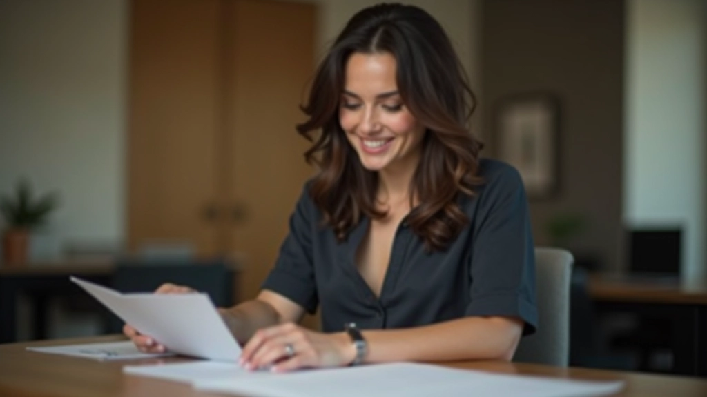 Persona che sorride con fiducia mentre esamina una lista di traguardi completati con spunte verdi e note di progresso